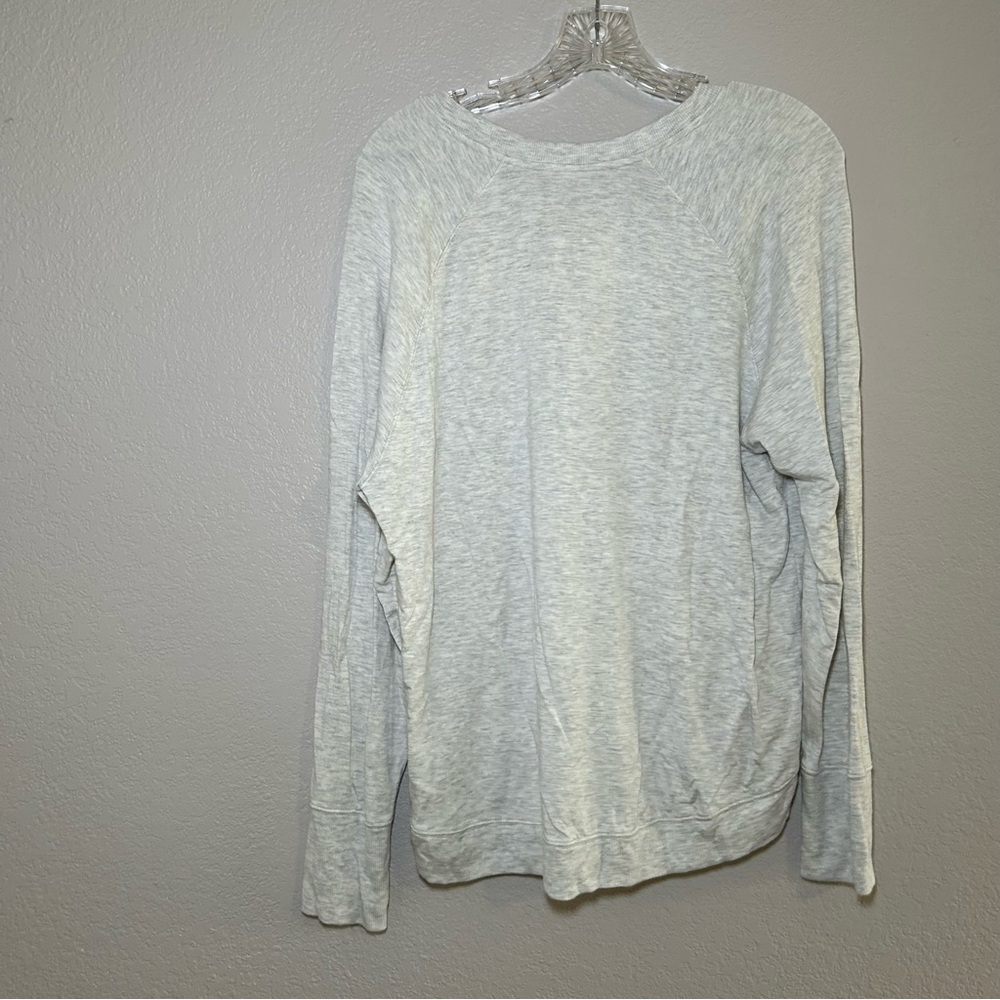 Athleta Light Gray Women's Sweatshirt crossover lounge workout layering minimal - Picture 4 of 7